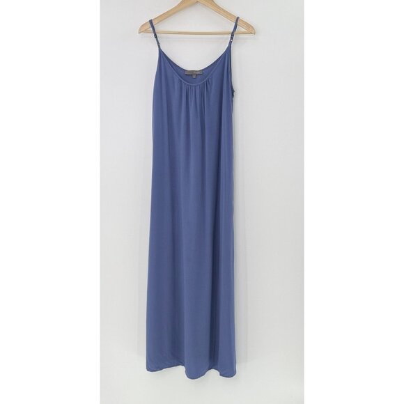 TYSA Long Perfect Adjustable Strap Blue Maxi‎ Dress Sz 3 Minimal Boho Flowy USA - Picture 1 of 8